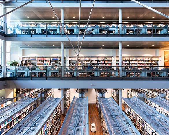 Solbjergplads inside the library